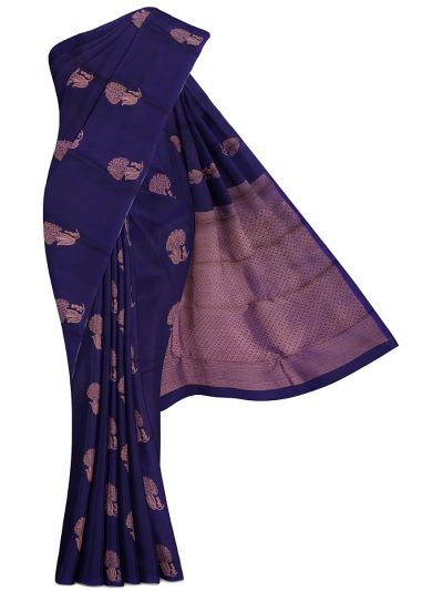 Gracecharm Art Soft Silk Floral Butta with Geometric Zari Pallu Saree