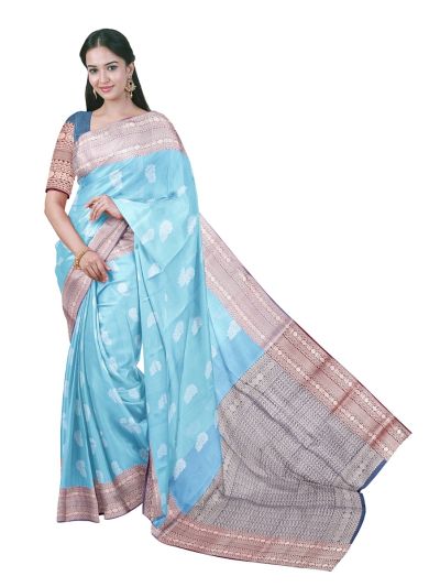Gracecharm Silk Cotton Butta with Border Saree
