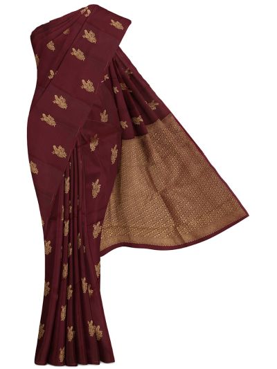 Gracecharm Art Soft Silk Paisley Butta with Floral Zari Pallu Saree