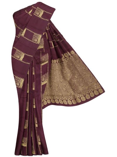 Gracecharm Art Soft Silk Floral Stripes with Chevron Pallu Saree