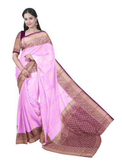 GraceCharm Art Silk Butta with Paisley Jaal Pallu Saree