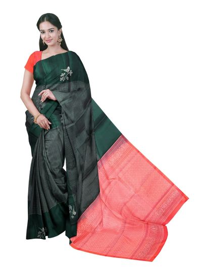Gracecharm Elegant Checked Design with Border Saree