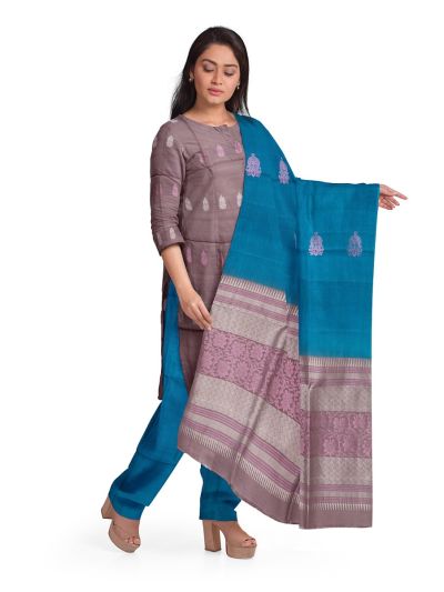 Graceful Essence Timeless Classic Premium Dusty Mauve Pure Silk Ethnic Dress Material