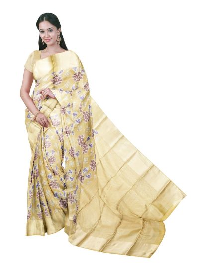 Gracecharm Art Soft Silk Butta Design with Self Border Saree