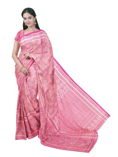 Gracecharm Gift Art Silk Floral Tree Butta with Geometric Floral Pallu Saree
