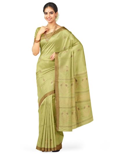 Kanmanie Silk Cotton Butta with 3 Inch Asthiri Border Saree