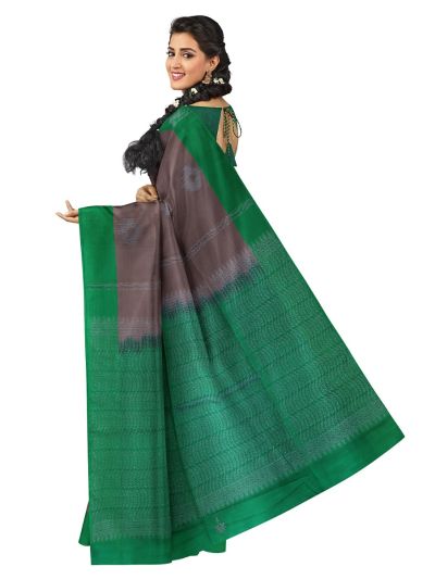 Kanmanie Softy Silk Diamond Butta with Wave Pattern Leaf Pallu Saree