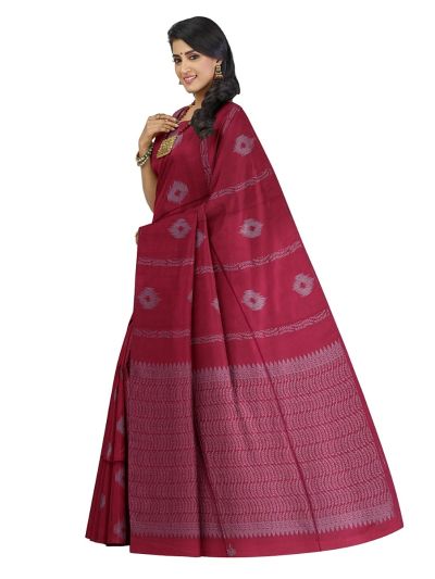 Kanmanie Softy Silk Diamond Butta with Wave Pattern Leaf Pallu Saree