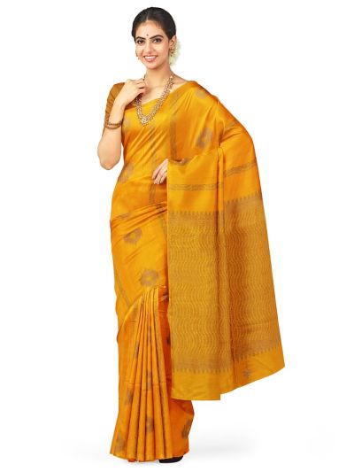 Kanmanie Softy Silk Diamond Butta with Leaf Pattern Pallu Saree