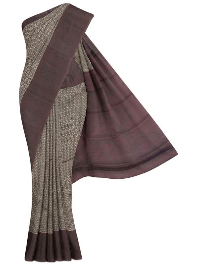 Vivaha Kanchipuram Pure Silk Floral Diamond Jaal with Peacock Floral Vine Pallu Saree