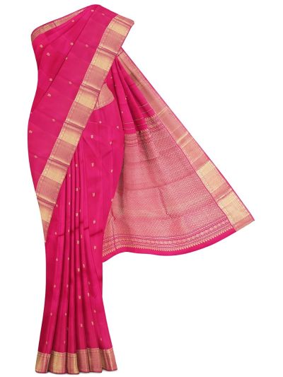 Vivaha Kanchipuram Pure Silk Small Butta with Diamond Brocade Pallu Saree