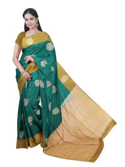 Gracecharm Art Soft Silk Butta with Diagonal Stripe Pallu Saree