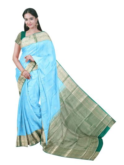 Gracecharm Gift Art Silk Stripe Butta with Diamond Pallu Saree