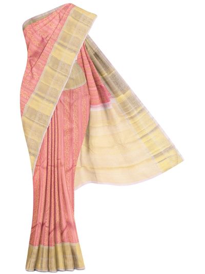 Vivaha Kanchipuram Pure Silk Floral Jaal with Contrast Pallu Saree