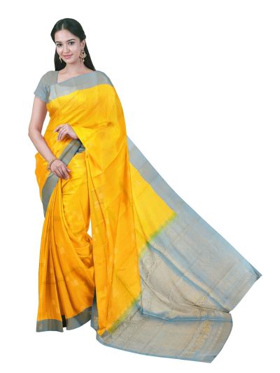 Gracecharm Elegant Soft Silk Traditional Spaced Circular Butta Saree