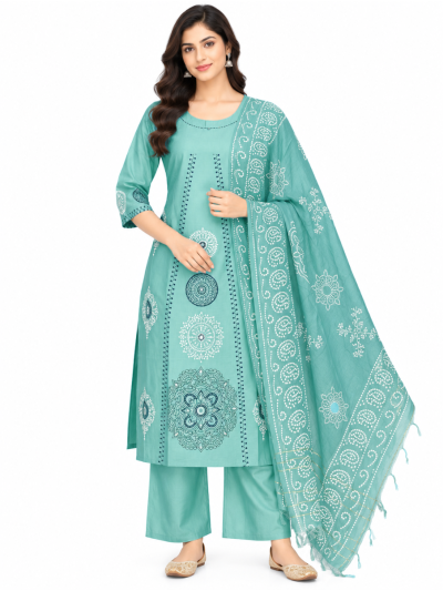 Graceful Muse Readymade Mandala Printed with Floral Dupatta Salwar Kameez