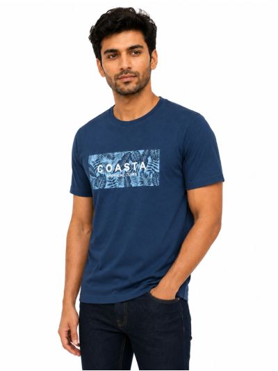 Warior Men's Costa Tropical Leaf Graphic Crew Neck T-Shirt