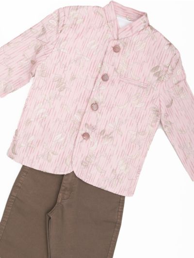 Gracecharm Boys Jacquard Ethnic jacket and Pants Set