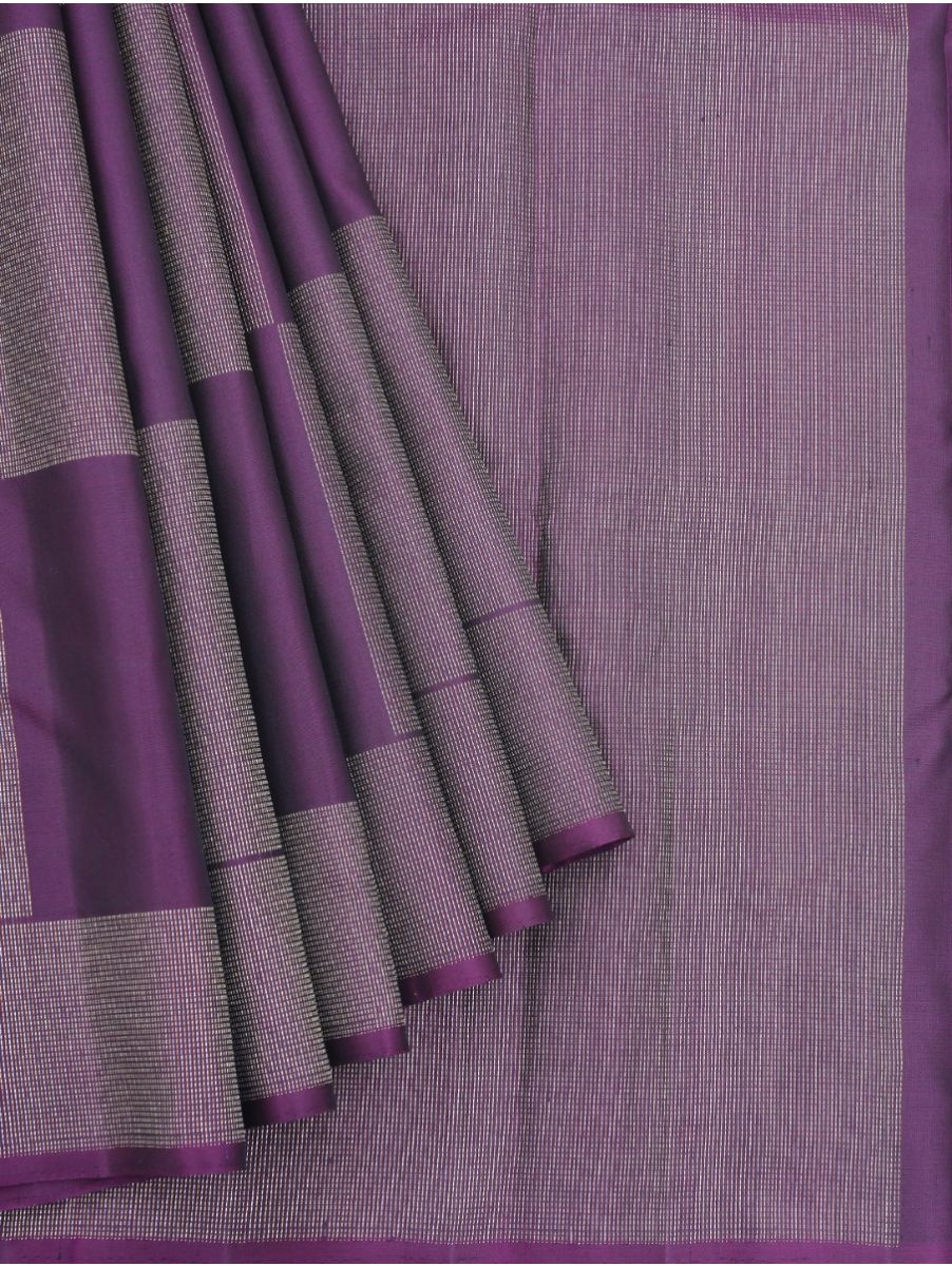 Gracecharm Pure Soft Silk Zari Pinstripe with Large Check Brocade Pallu Saree