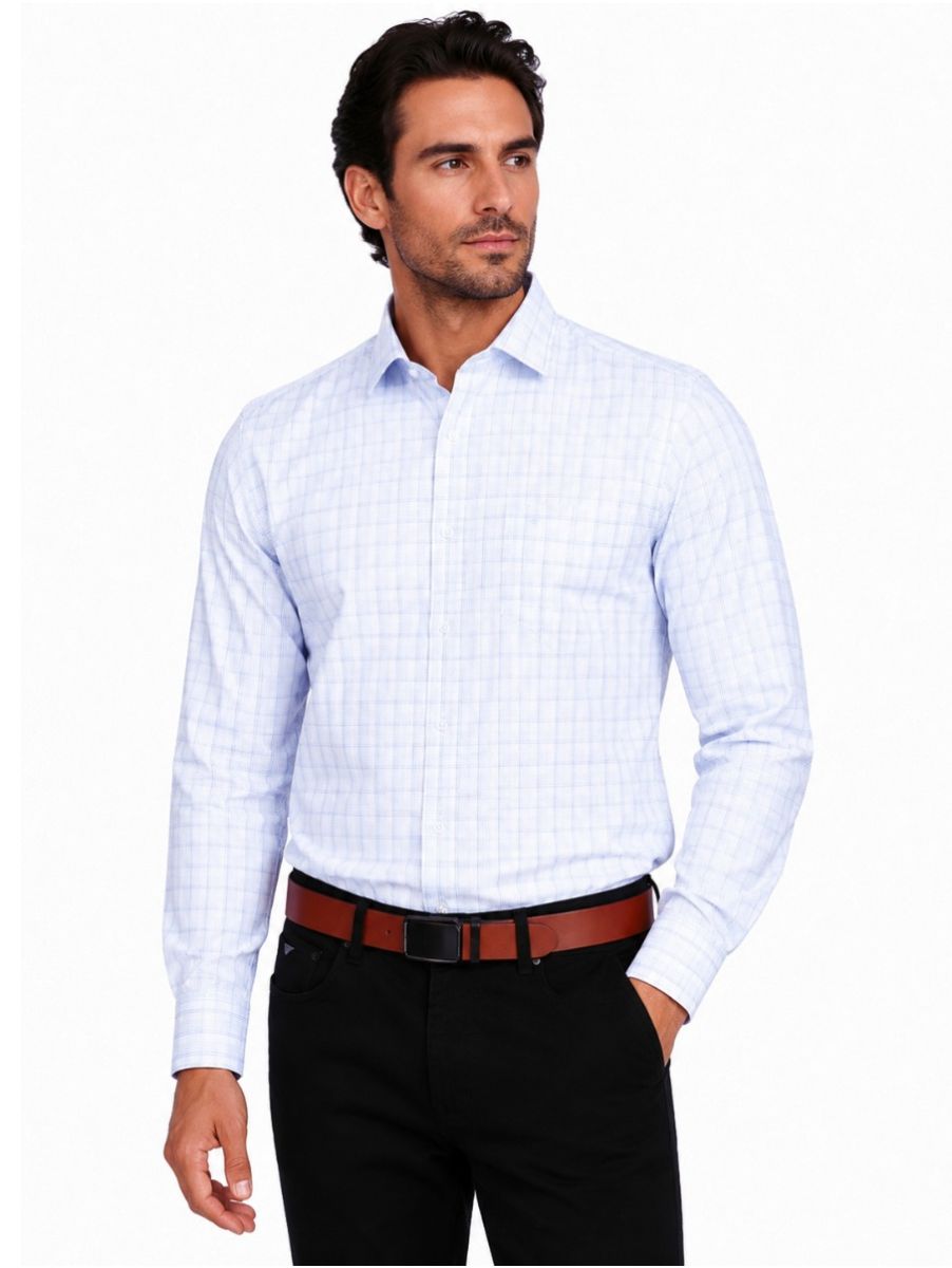 Warior Men’s Windowpane Check Full Sleeve Shirt