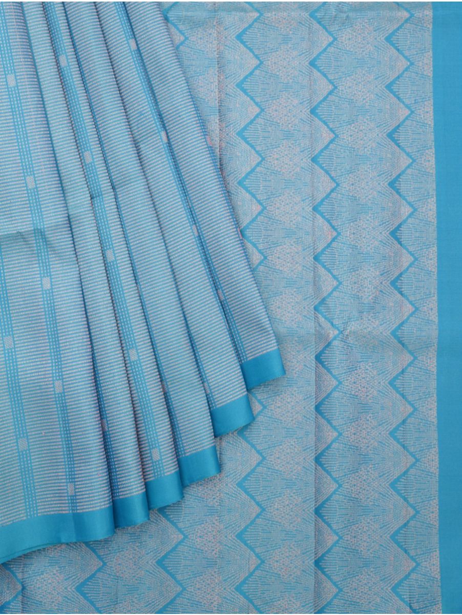 Gracecharm Elegant Pure Soft Silk Striped Butta Design with Borderless Saree