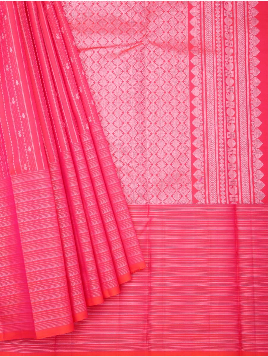 Gracecharm Elegant Pure Soft Silk Striped and Butta Design with Border Saree