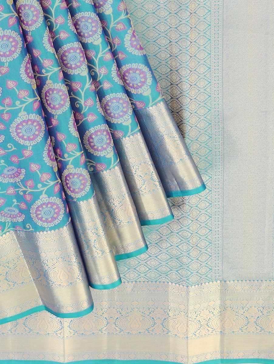 Gracecharm Pure Silk Traditional Intricate floral jaal work delicate zari weave Saree