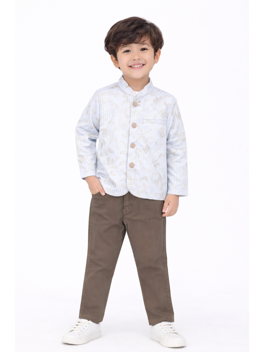 Gracecharm Boys Jacquard Ethnic jacket and Pants Set