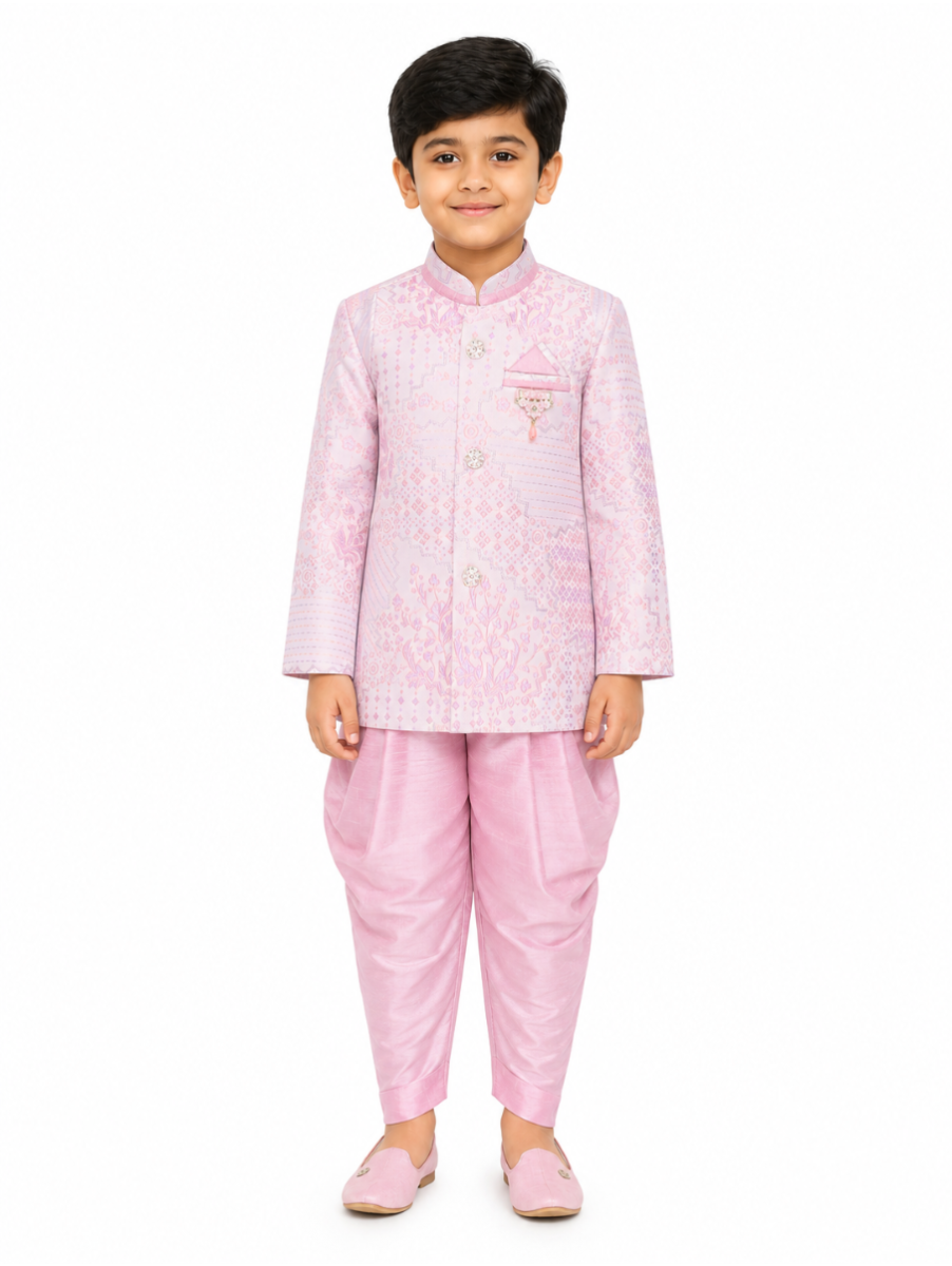 EliteCharm Boys Premium Jacquard Readymade Sherwani Set