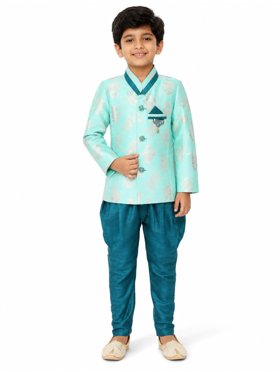EliteCharm Boys Premium Jacquard Readymade Sherwani Set