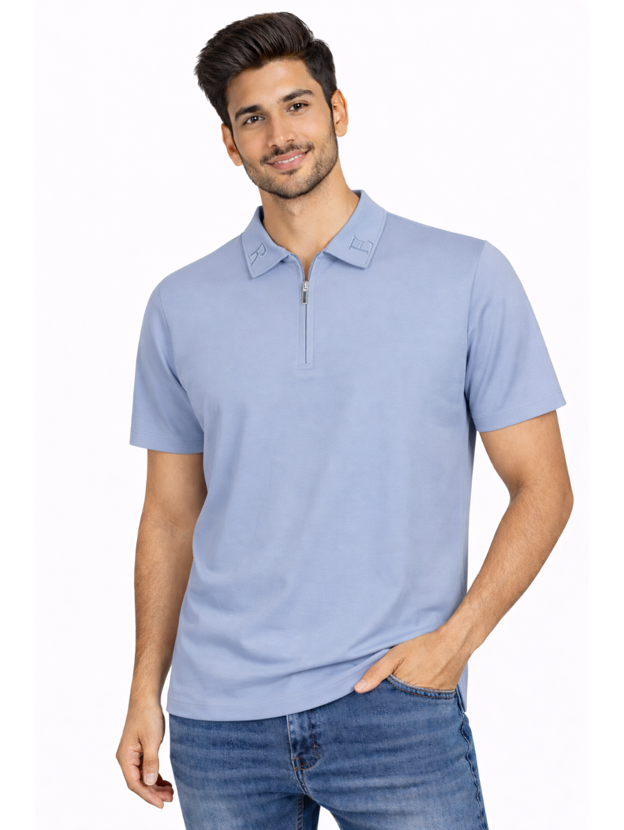 Men’s Classic Jersey Collar Half Sleeve Casual T-Shirt