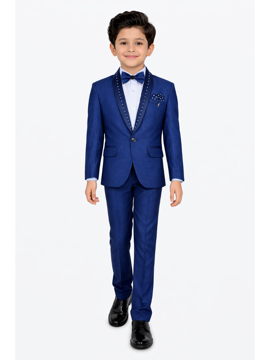 Royal Elegance Boys Premium Rayon Coat Suit with Bow Tie – Stylish Formal Outfit