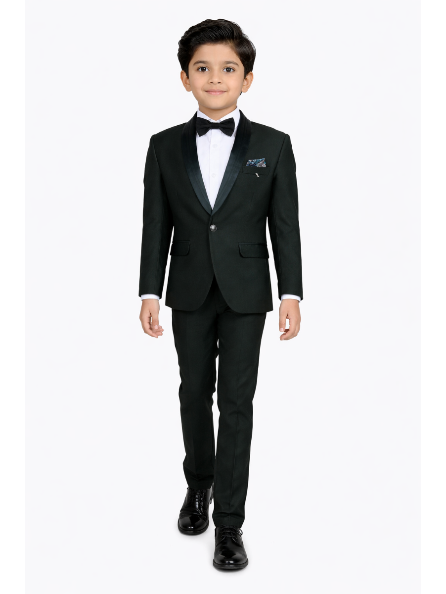 Royal Elegance Boys Premium Rayon Coat Suit with Bow Tie – Stylish Formal Outfit