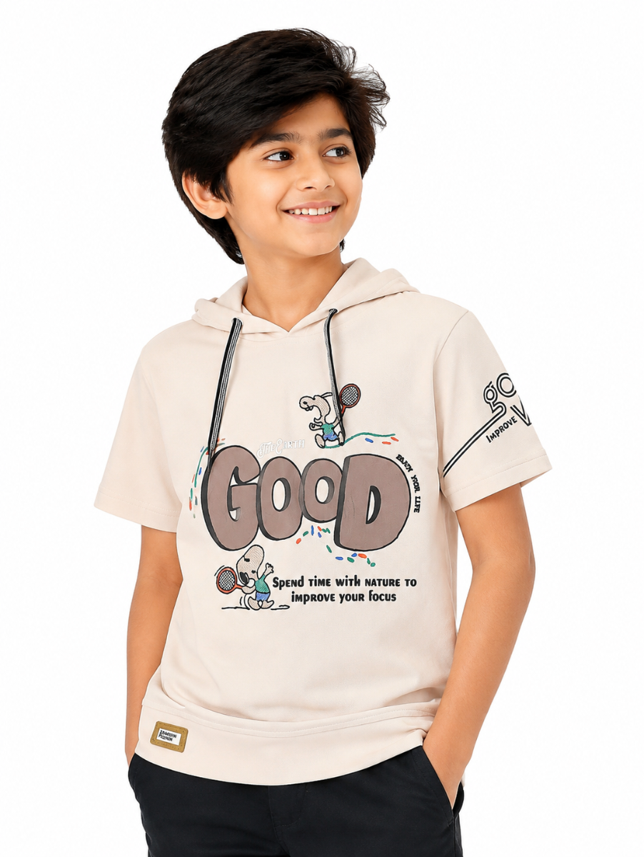 Gracecharm Boys Imported Hooded T-Shirt Pullover – Smart Casual Comfort