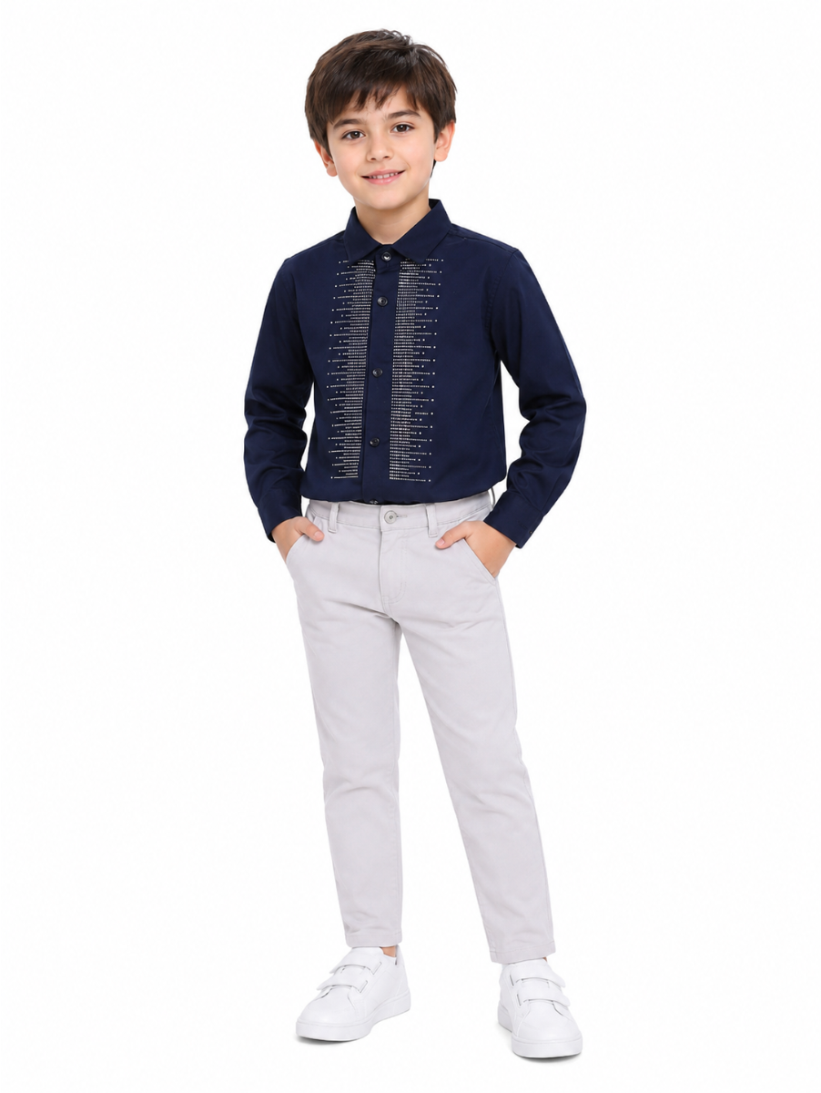 Gracecharm Boys Cotton Casual Shirt and Pant Set