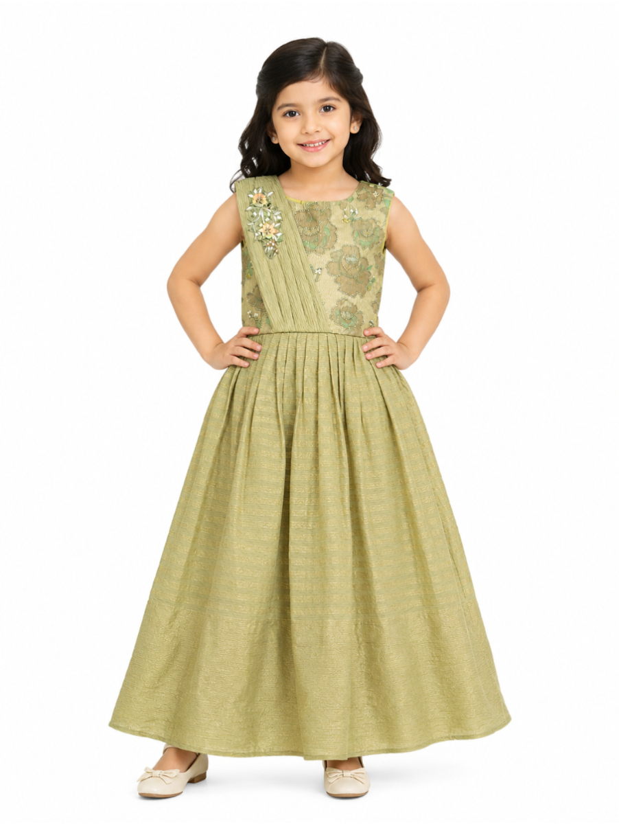 Graceful Essence Synthetic Readymade Girls Frock