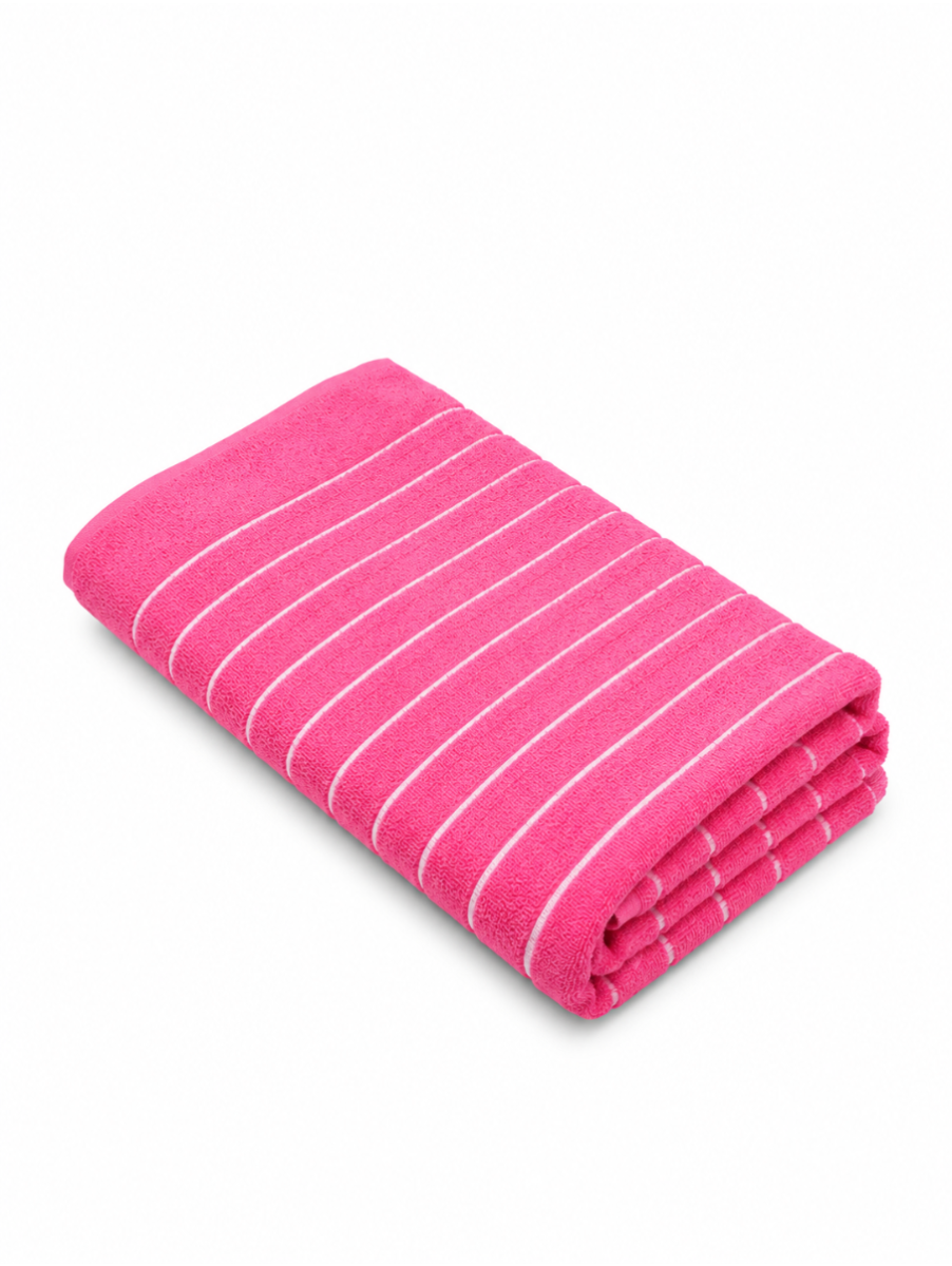 Doctor Towels Sugar Pink Nova Stripe Terry Bath Towel