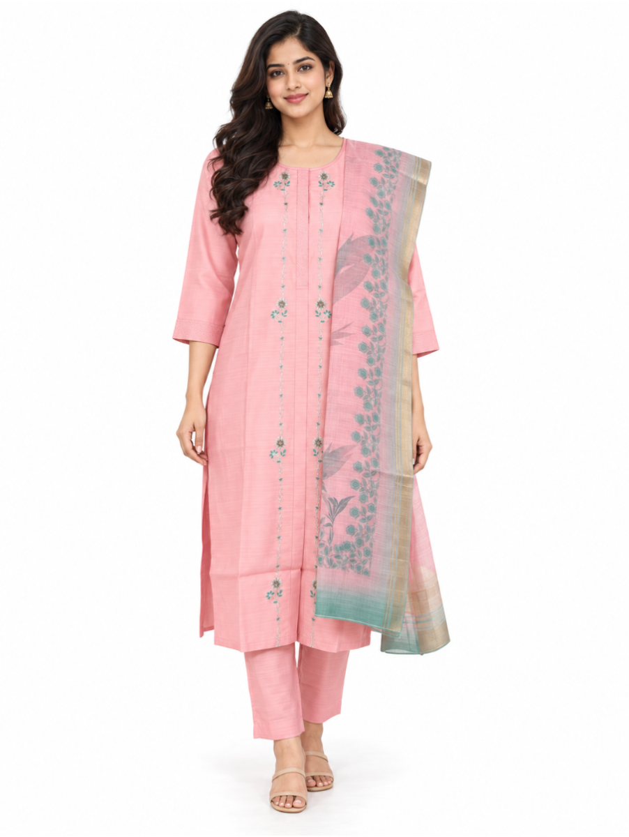 Graceful Muse Readymade Floral Vine Embroidered Salwar Kameez
