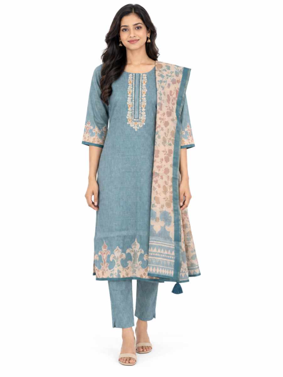 Graceful Muse Readymade Floral Embroidered Salwar Kameez