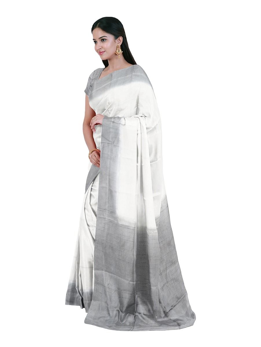 BlossomEase Art Tussar Striped Design Contrast Border Saree