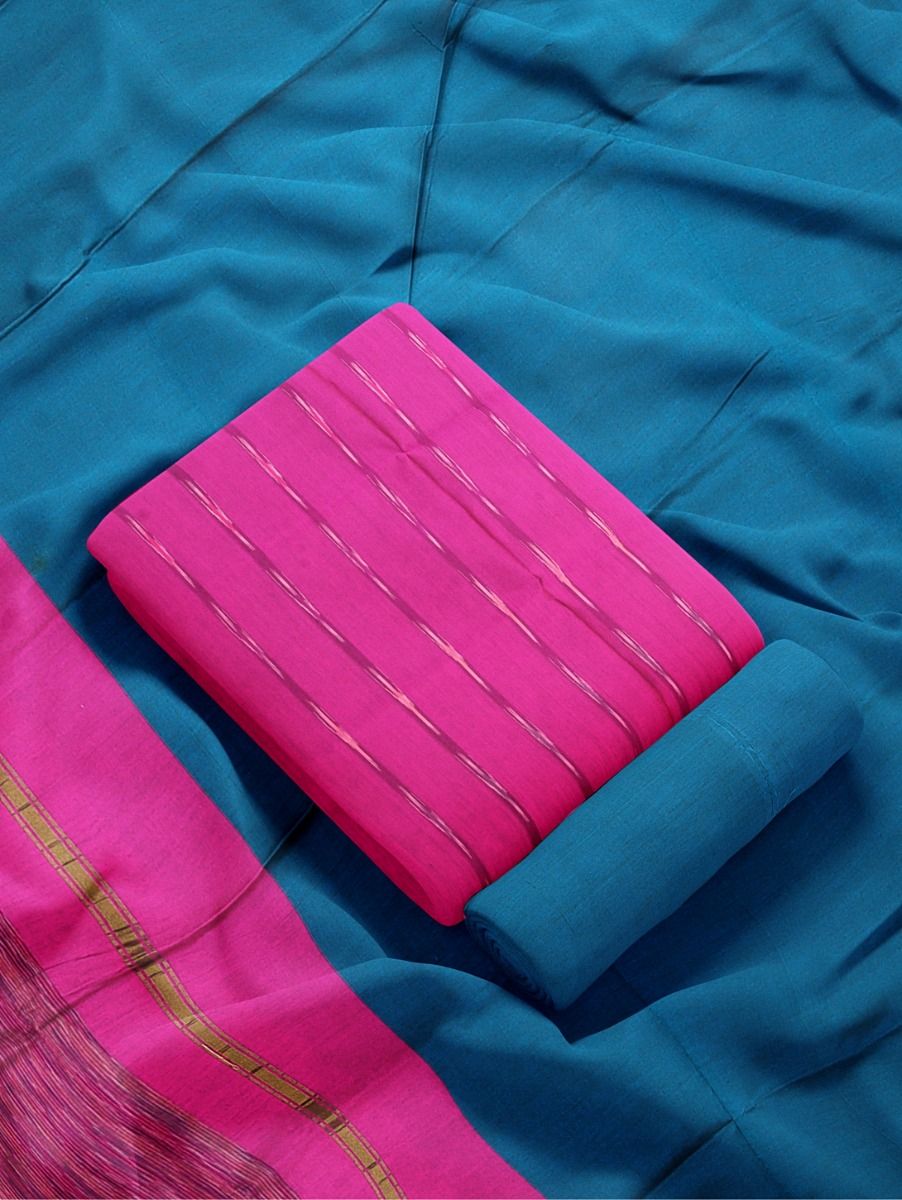Graceful Essence Timeless Classic Pochampally Cotton Dress Material