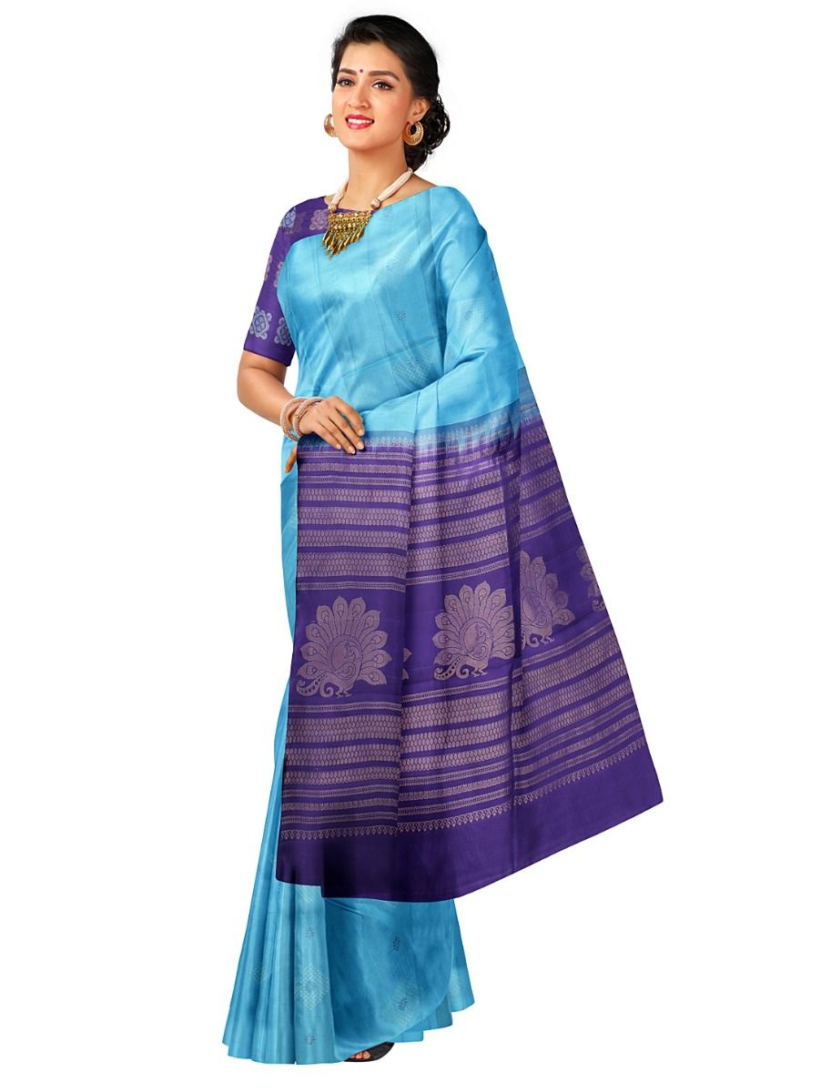 Kanmanie Soft Silk Butta Design Borderless Saree