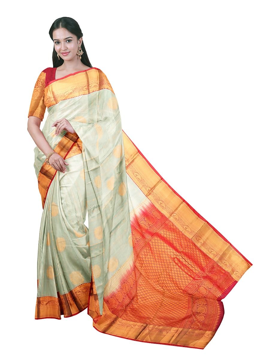 Gracecharm Art Soft Silk Butta Design with Contrast Border Saree