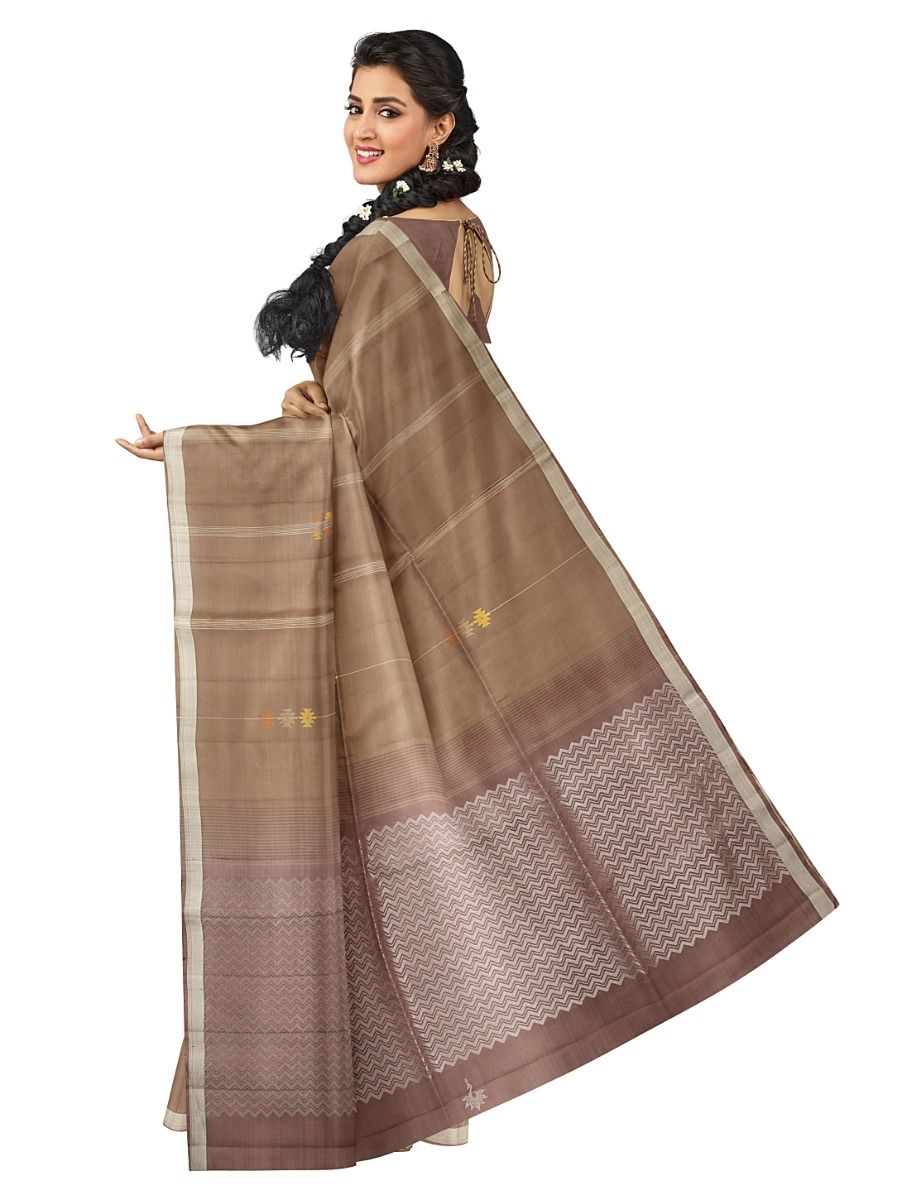 Kanmanie Soft Silk Stripe Design with 1 Inch Zari Border Saree