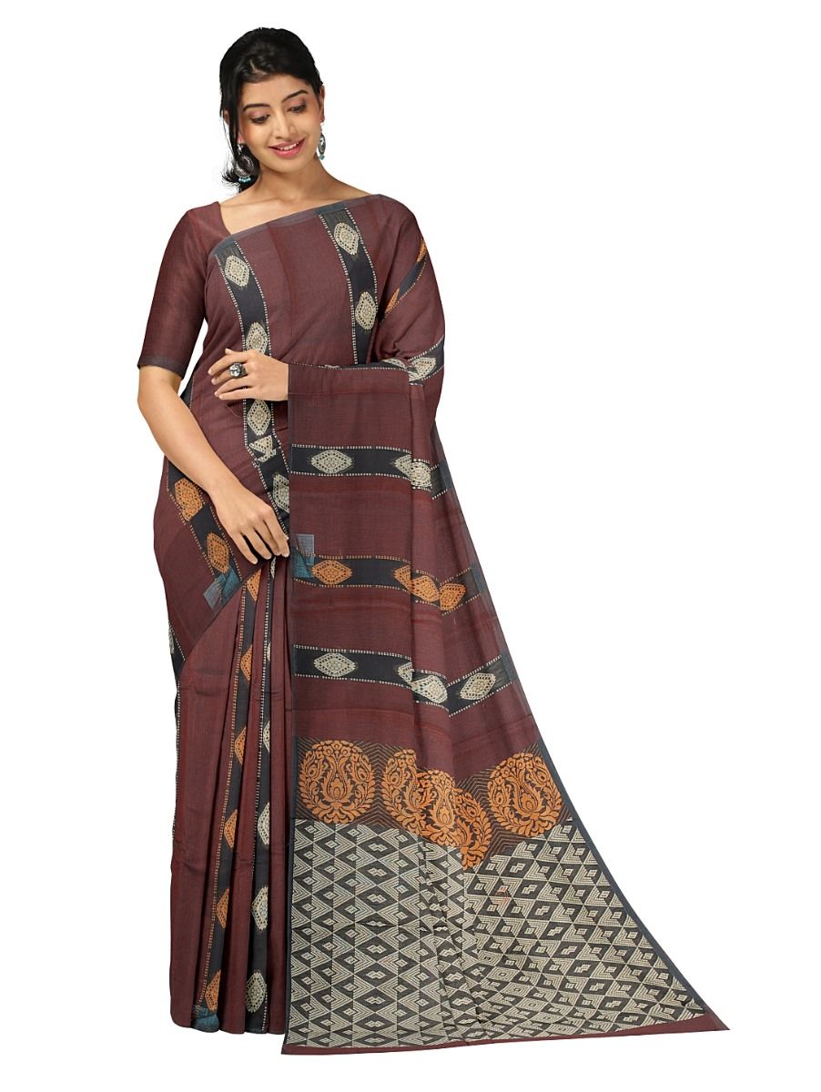 Gracecharm Elegant Kanchi Cotton Butta Design with Borderless Saree