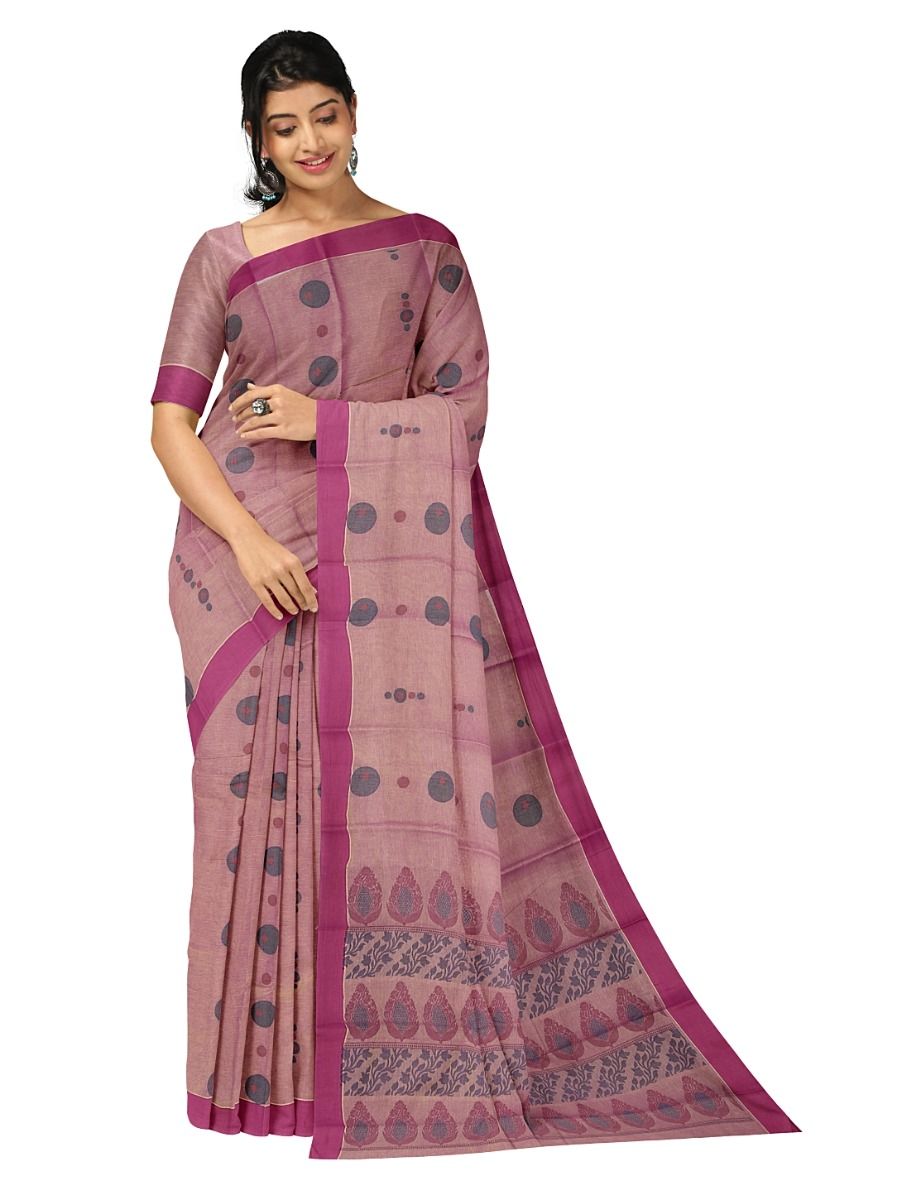 Gracecharm Elegant Kanchi Cotton Butta Design with Border Saree