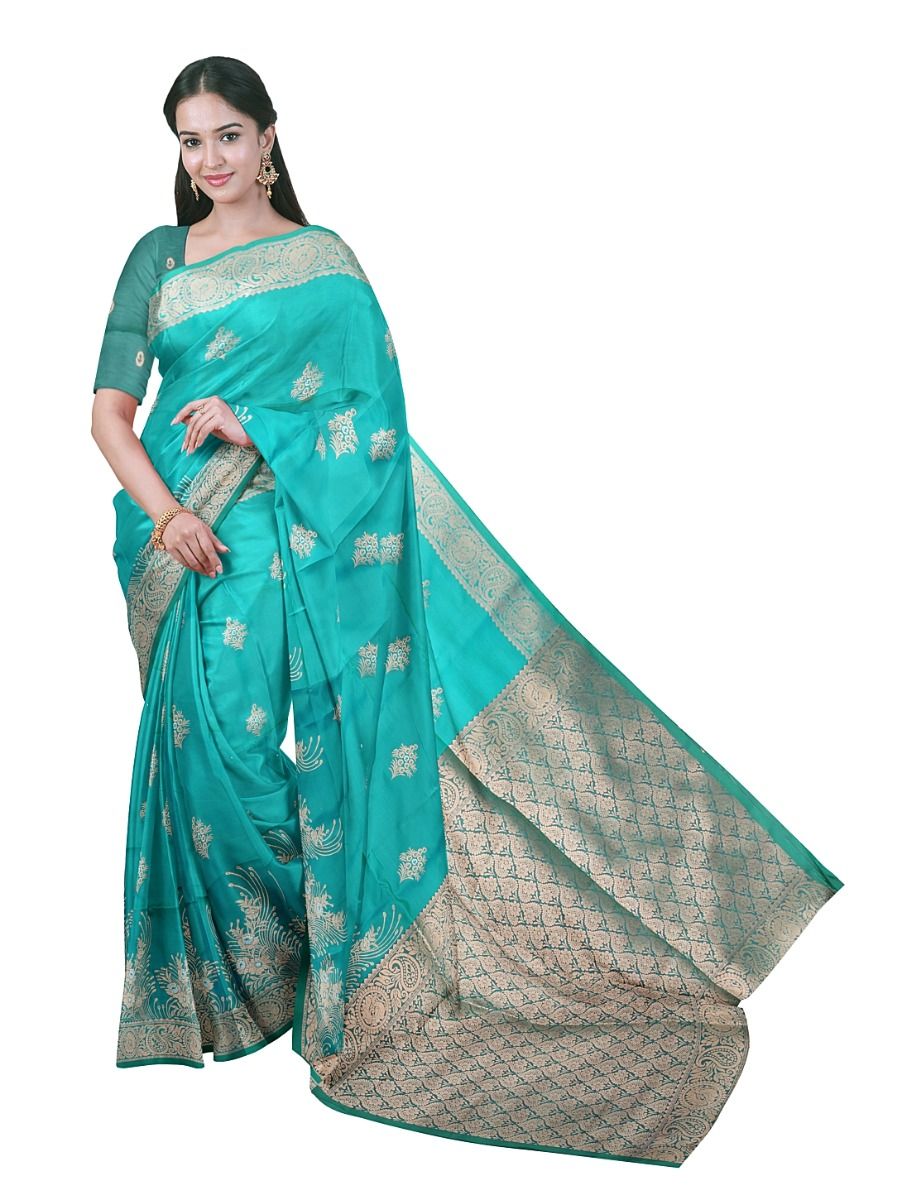 Gracecharm Elegant Art Soft Silk Butta Design with Border Saree