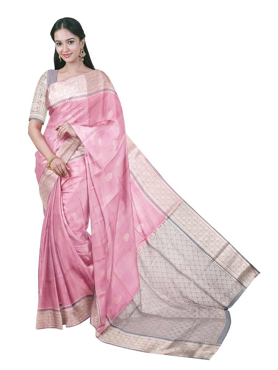Gracecharm Elegant Art Soft Silk Butta Design with Border Saree