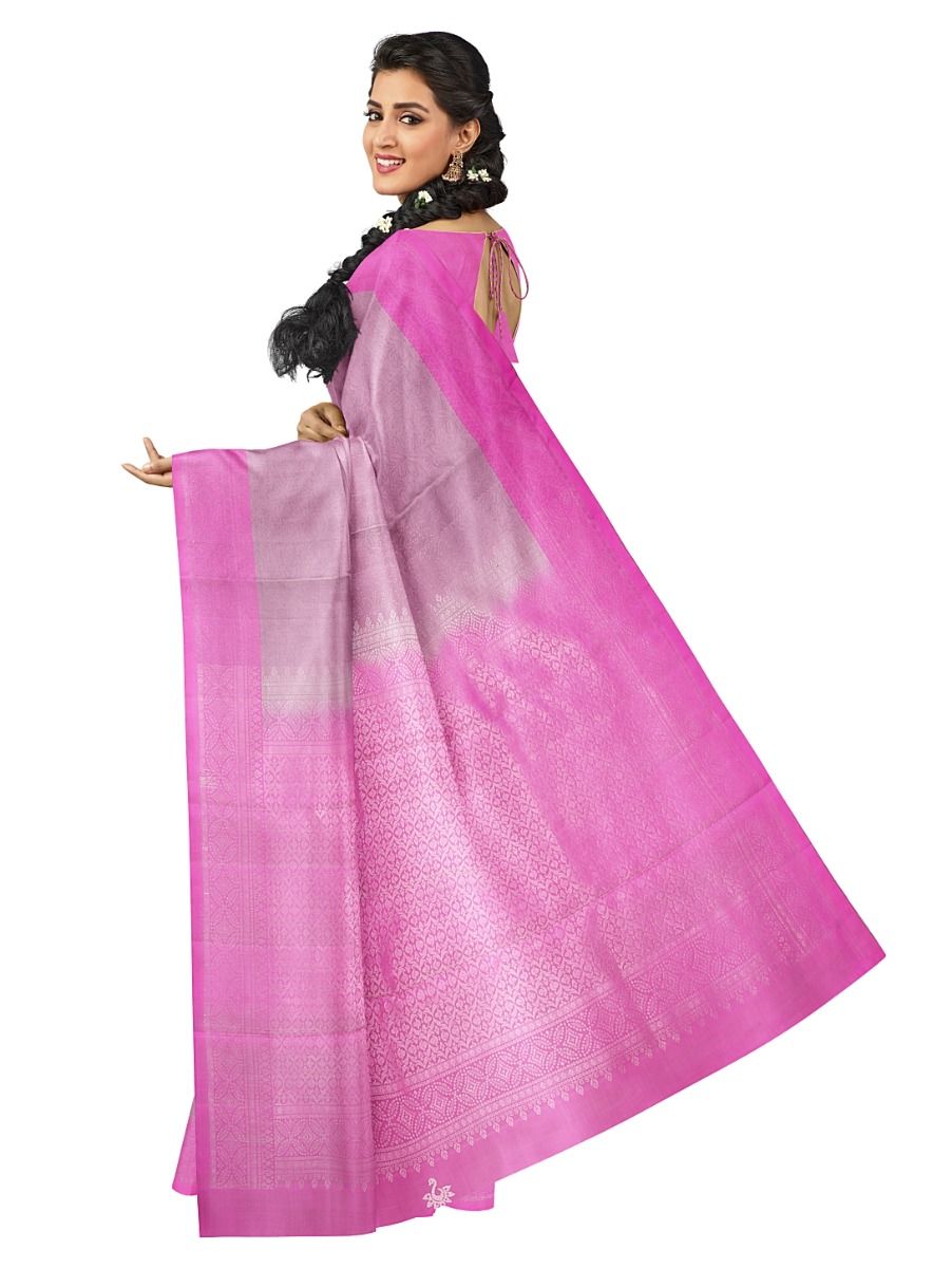 Kanmanie Soft Silk Floral Design with 3 Inch Border Saree