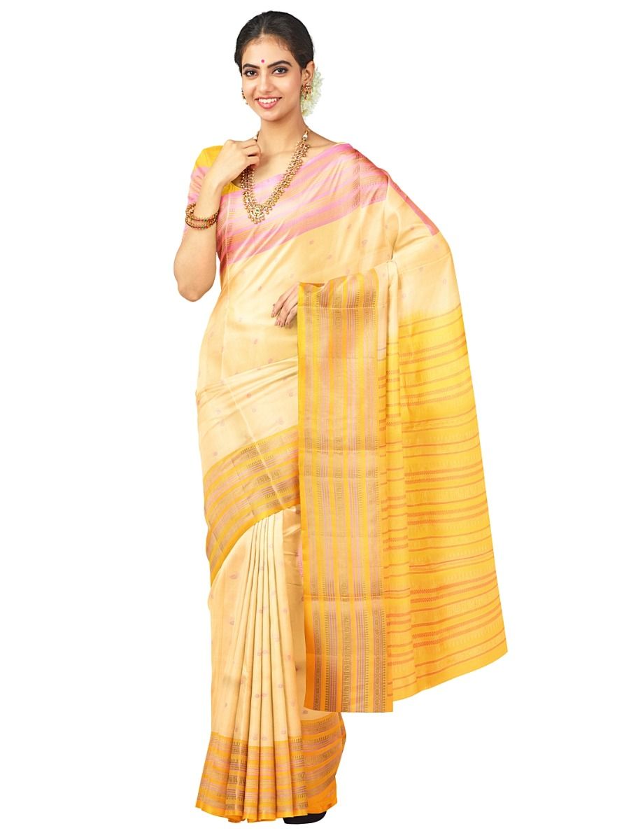 Kanmanie Soft Silk Small Butta Design with Traditional Border Saree
